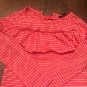 Nautica pink and white stripe top for girls